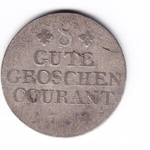 1754 Mecklenburg Schwerin (Germany) 8 Gute Groschen Coin (b202)